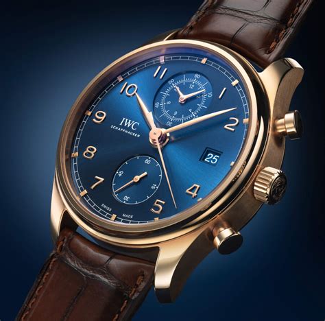 iwc portugieser chronograph blue.